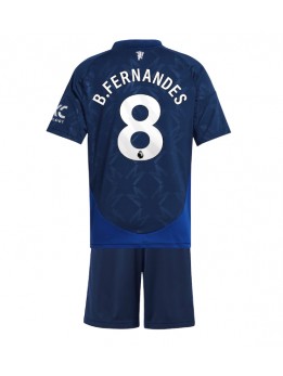 Manchester United Bruno Fernandes #8 Auswärts Trikotsatz für Kinder 2024-25 Kurzarm (+ Kurze Hosen)